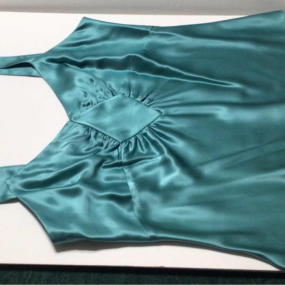 Elegant Teal Silk Sleeveless Top Size 12 Nine West - Picture 3 of 7